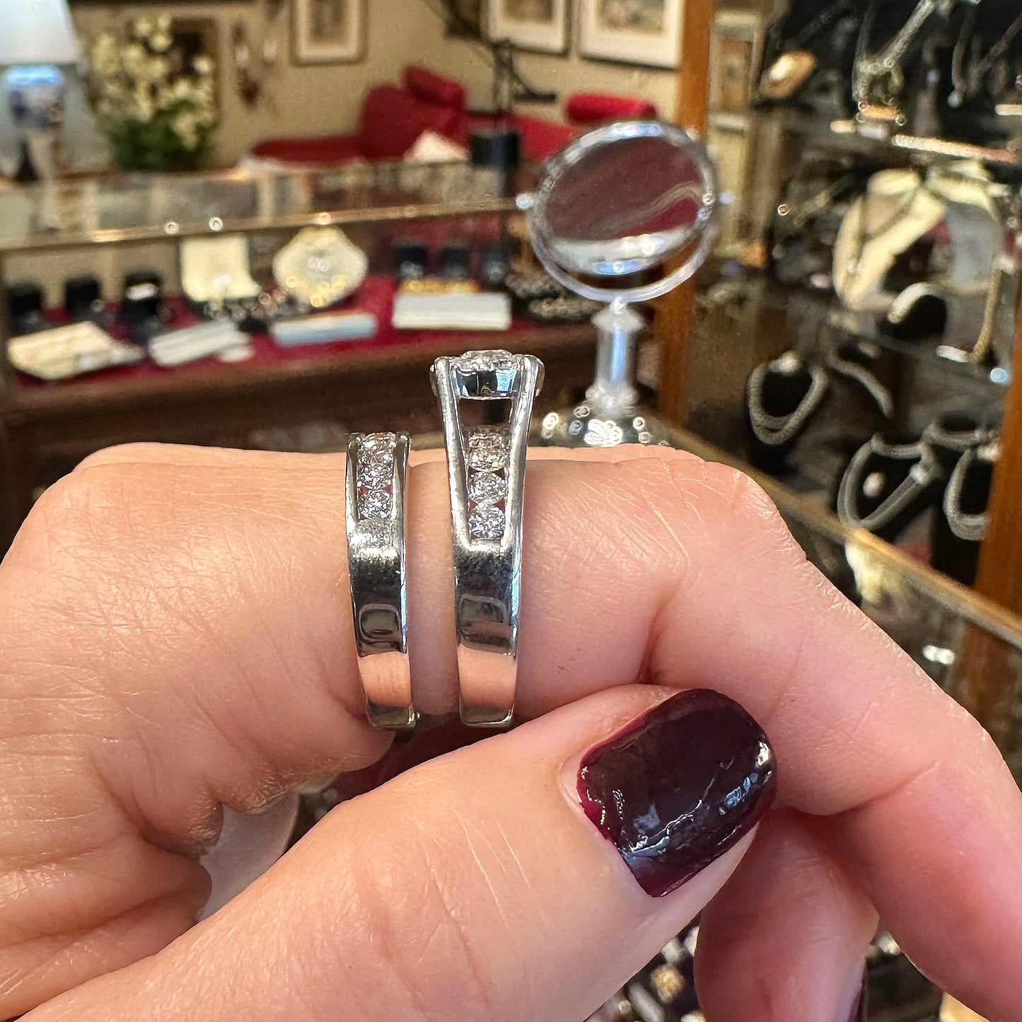 14k White Gold & Diamond Engagement Set