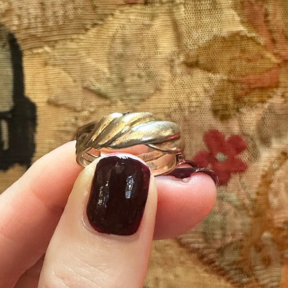 10k Braided Yellow, White & Rose Gold Band