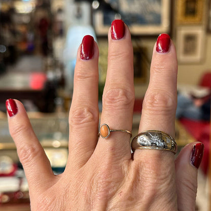 c.1940s 14k Gold Starburst Diamond Ring