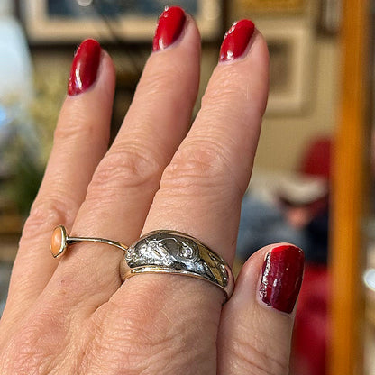 c.1940s 14k Gold Starburst Diamond Ring