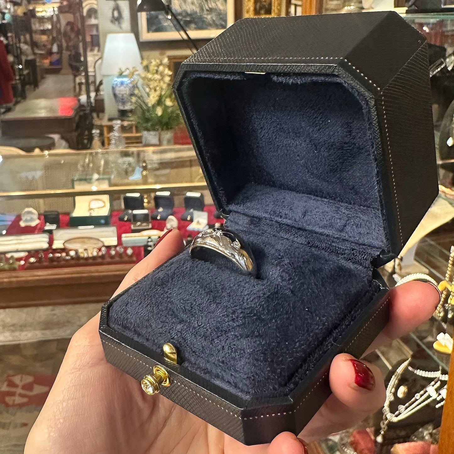 c.1940s 14k Gold Starburst Diamond Ring