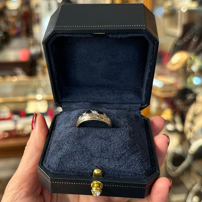 c.1940s 14k Gold Starburst Diamond Ring