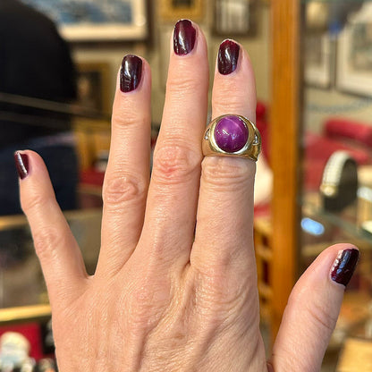 Vintage 14k Ruby Lindy Star Sapphire Ring