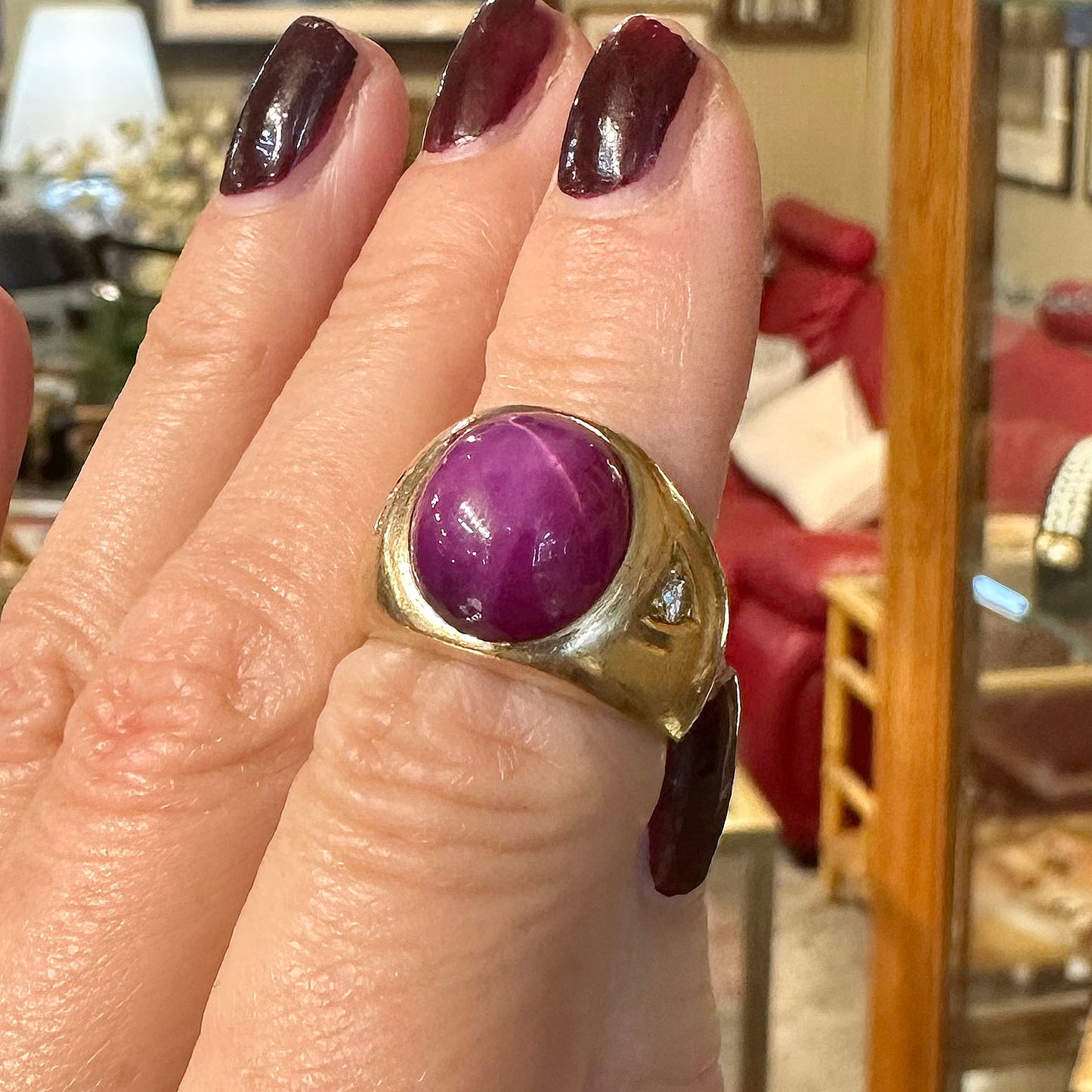 Vintage 14k Ruby Lindy Star Sapphire Ring