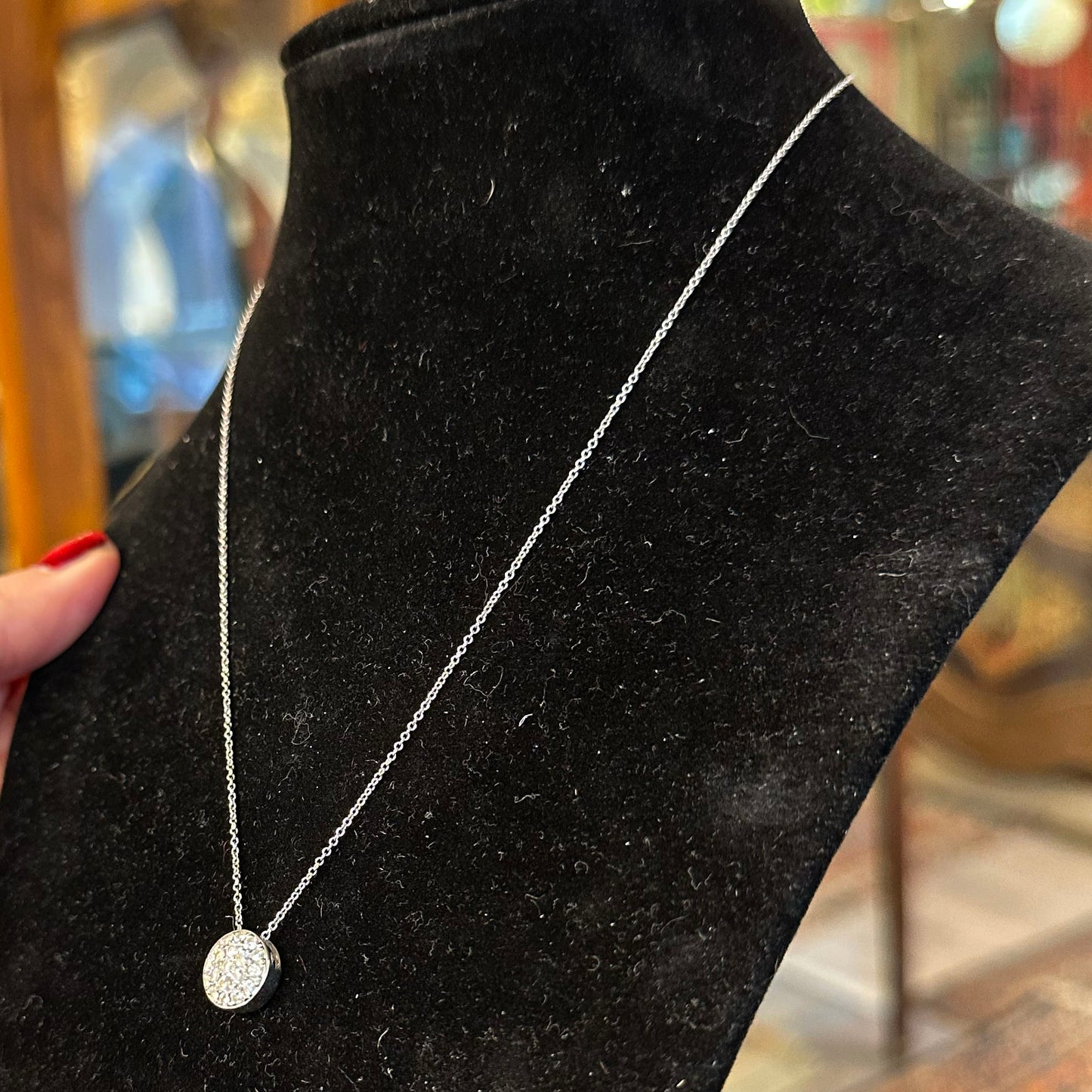 14k White Gold Diamond Encrusted Pendant