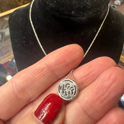 14k White Gold Diamond Encrusted Pendant