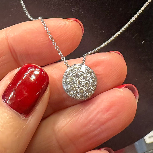 14k White Gold Diamond Encrusted Pendant