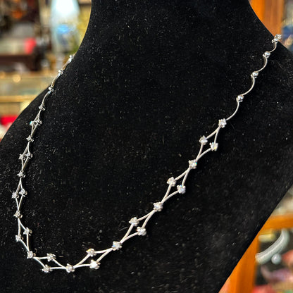 14k White Gold & Diamond Necklace
