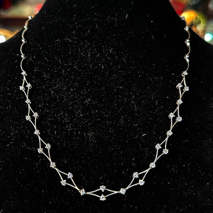 14k White Gold & Diamond Necklace