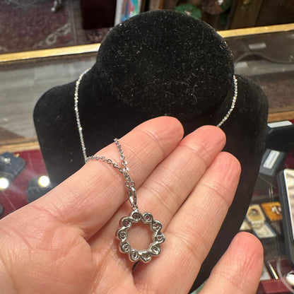 18k White Gold, Diamond & Sapphire Pendant Chain