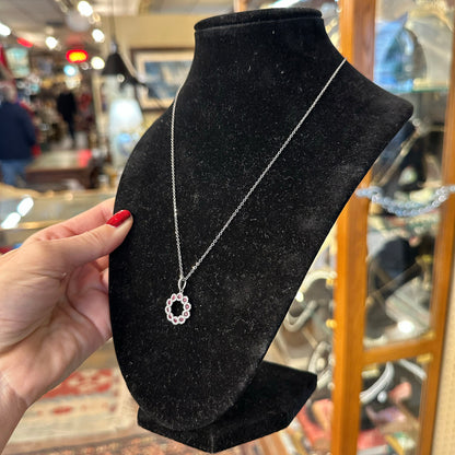 18k White Gold, Diamond & Sapphire Pendant Chain