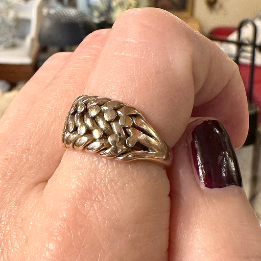 Antique 9k English Hallmarked Braided Ring