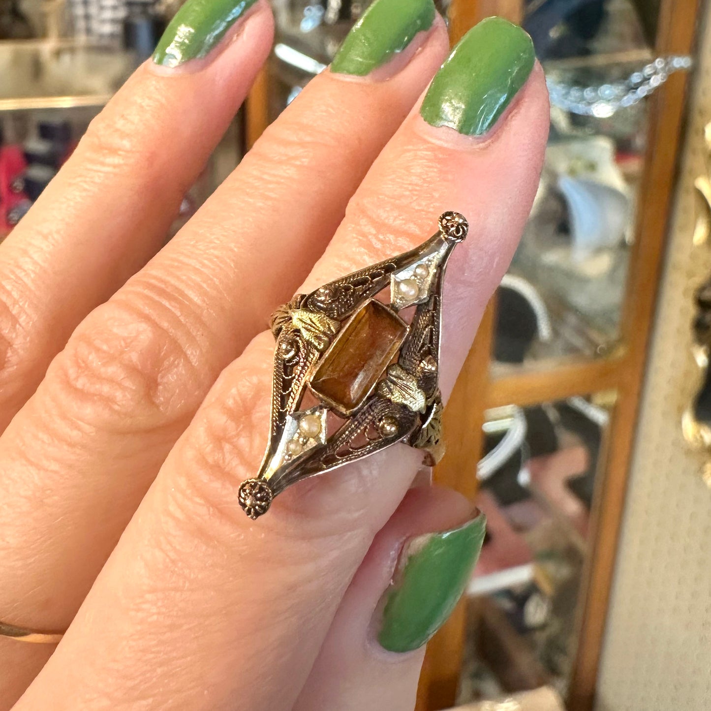 Belle Epoque Citrine & Pearl Ring