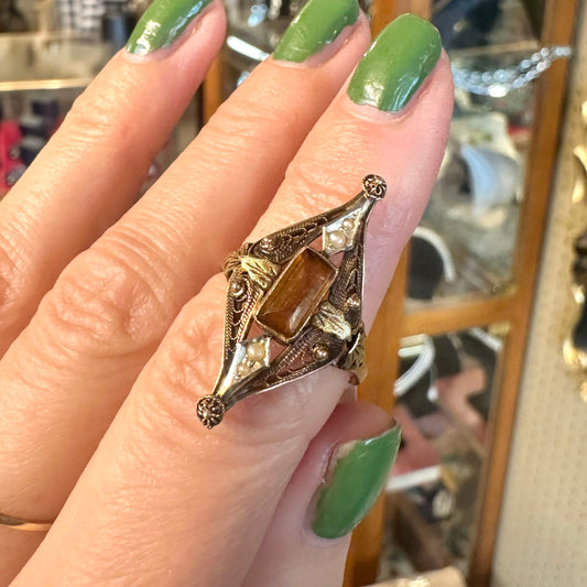 Belle Epoque Citrine & Pearl Ring