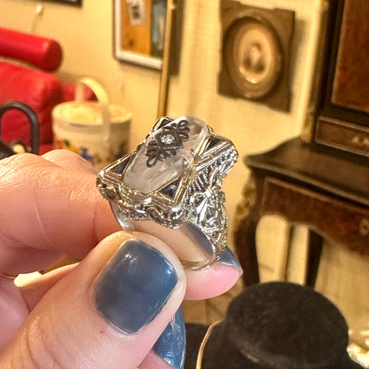 Art Deco Diamond & Bow Gold Ring