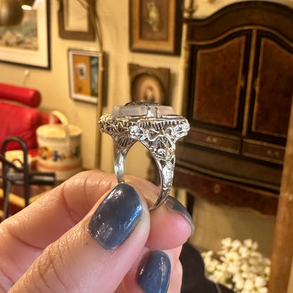 Art Deco Diamond & Bow Gold Ring