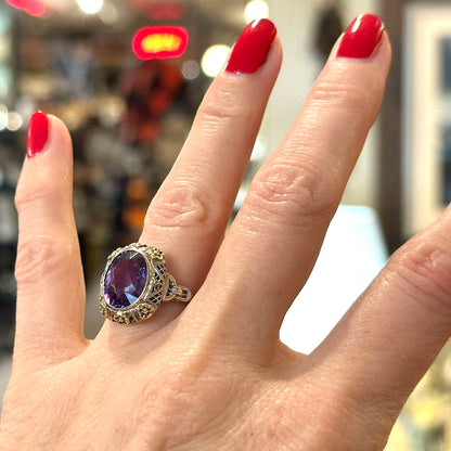 Antique Amethyst 14k Gold Ring