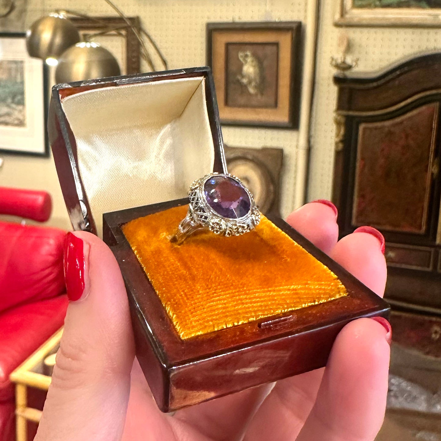 Antique Amethyst 14k Gold Ring