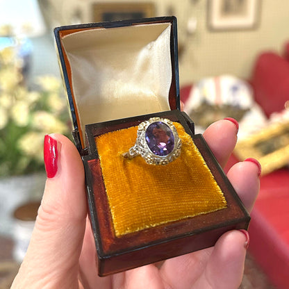 Antique Amethyst 14k Gold Ring