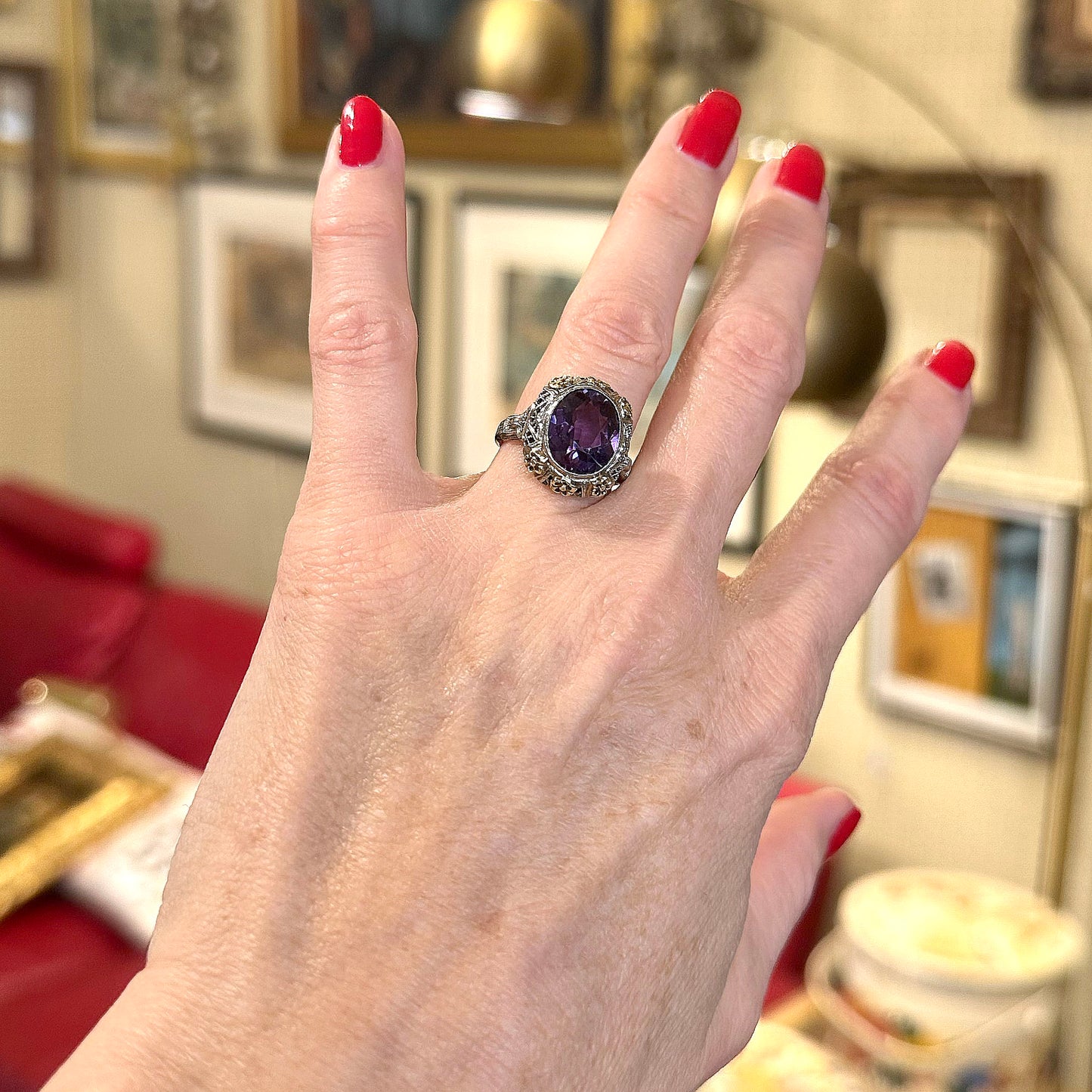 Antique Amethyst 14k Gold Ring