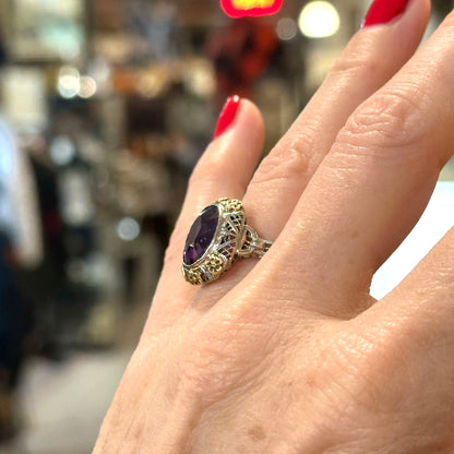 Antique Amethyst 14k Gold Ring