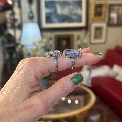 Art Deco Dragonfly Pink Ruby Ring