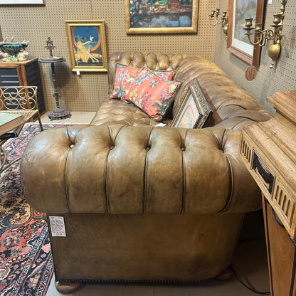 Bronze Leather Chesterfield Sofa c.1940s