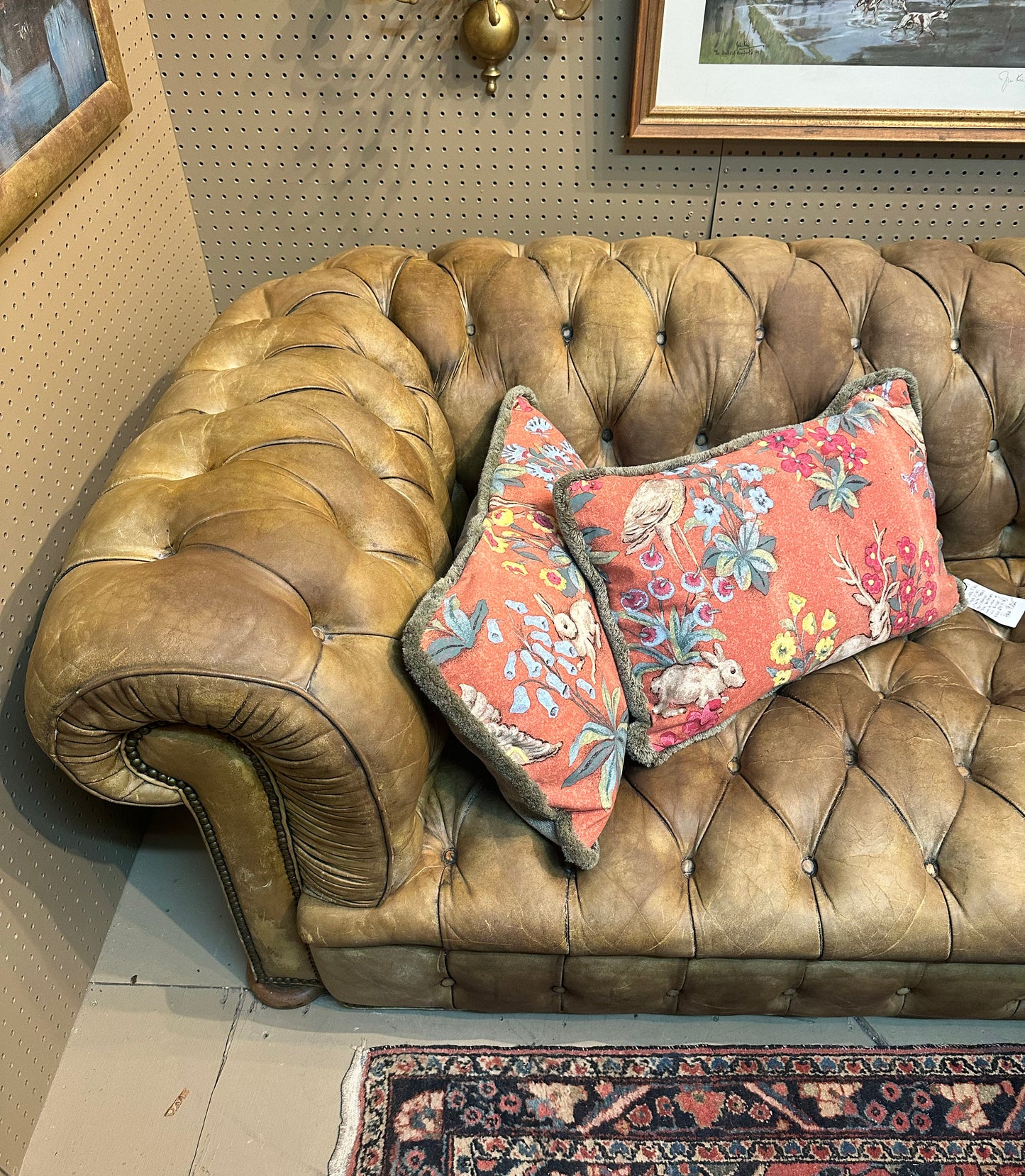 Bronze Leather Chesterfield Sofa c.1940s
