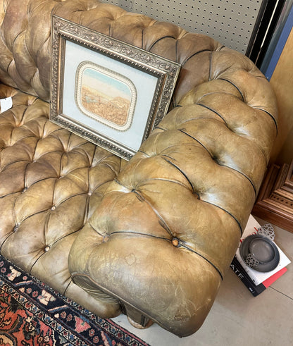 Bronze Leather Chesterfield Sofa c.1940s