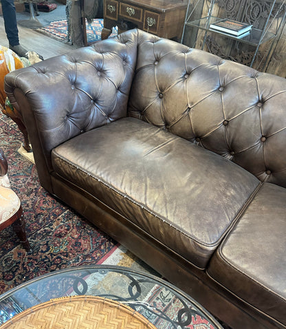 Chocolate Leather Chesterfield Sofa