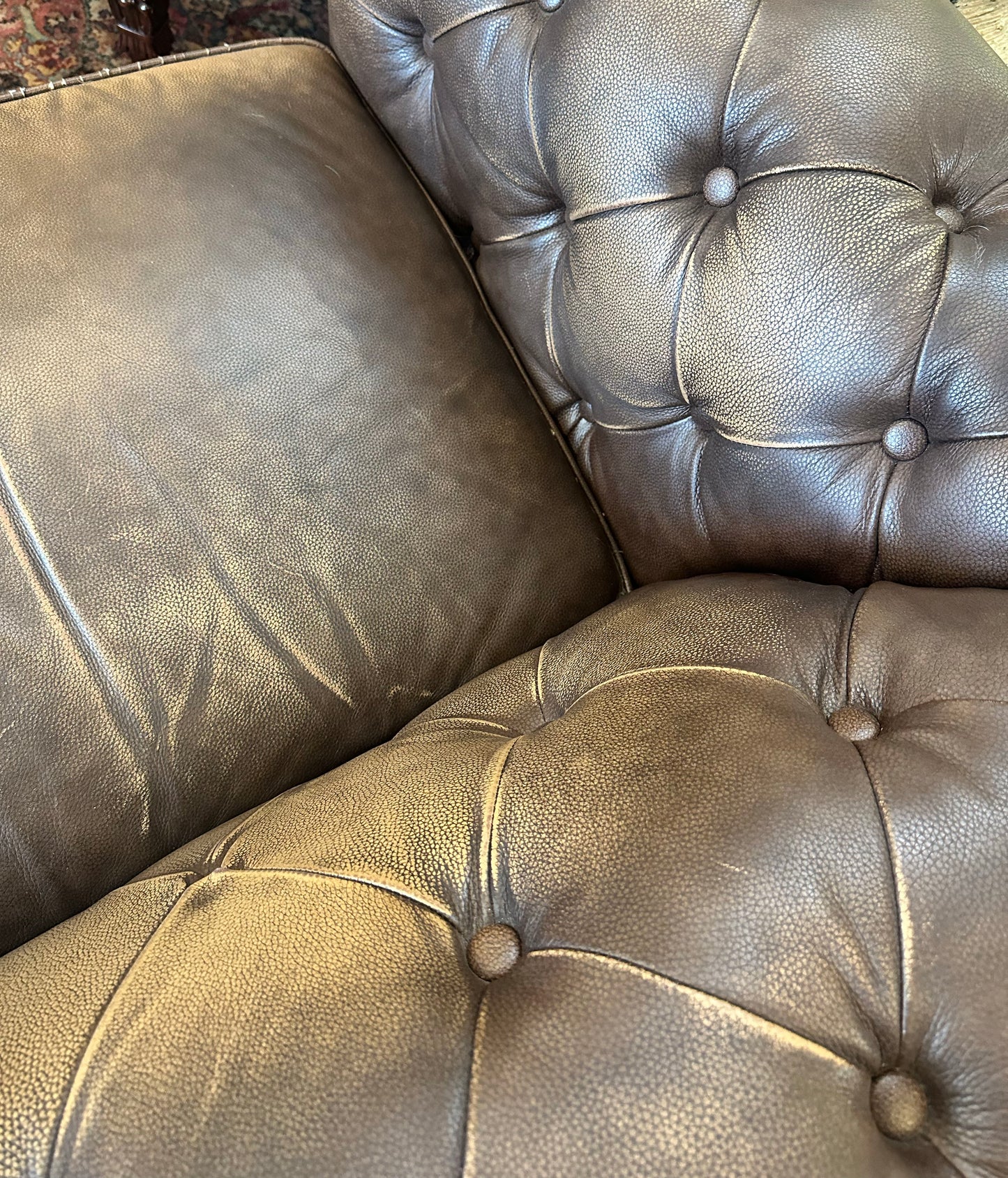 Chocolate Leather Chesterfield Sofa