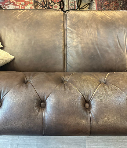 Chocolate Leather Chesterfield Sofa