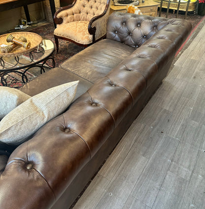 Chocolate Leather Chesterfield Sofa