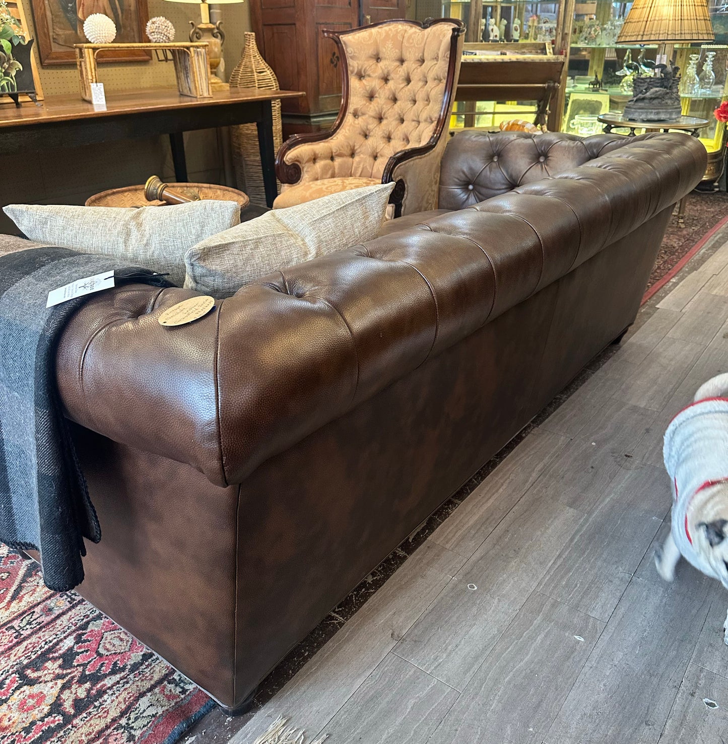 Chocolate Leather Chesterfield Sofa