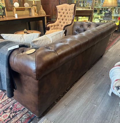 Chocolate Leather Chesterfield Sofa