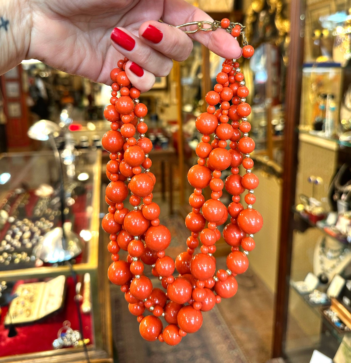 Vintage Faux Coral Beads - Kenneth Jay Lane