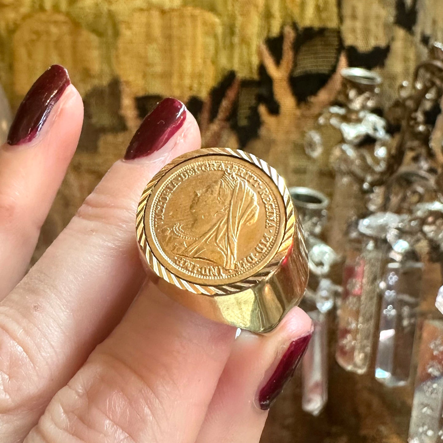 Reproduction Queen Victoria Coin Ring