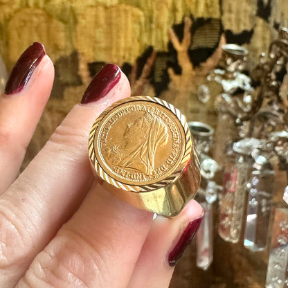 Reproduction Queen Victoria Coin Ring