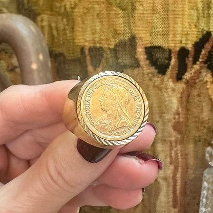 Reproduction Queen Victoria Coin Ring