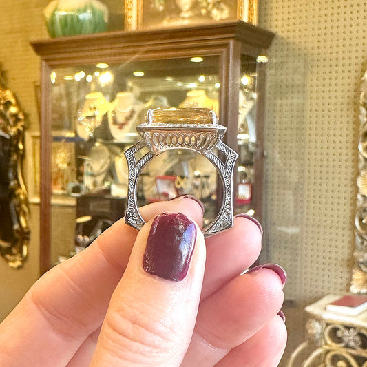 Vintage Deco Style Sterling Ring