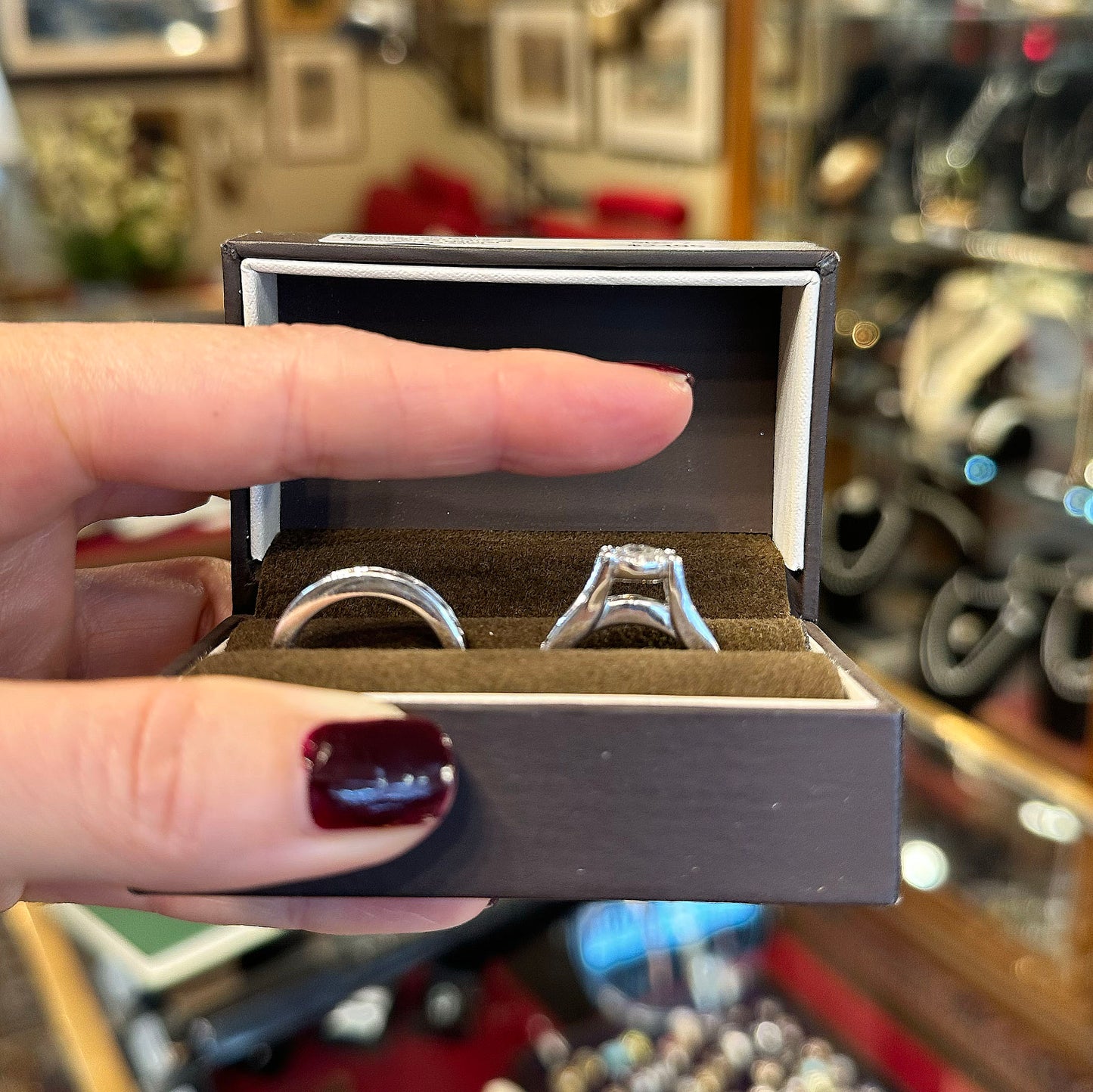 14k White Gold & Diamond Engagement Set