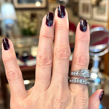 14k White Gold & Diamond Engagement Set