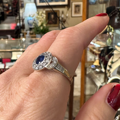 Vintage 18k Gold, Sapphire & Diamond Ring