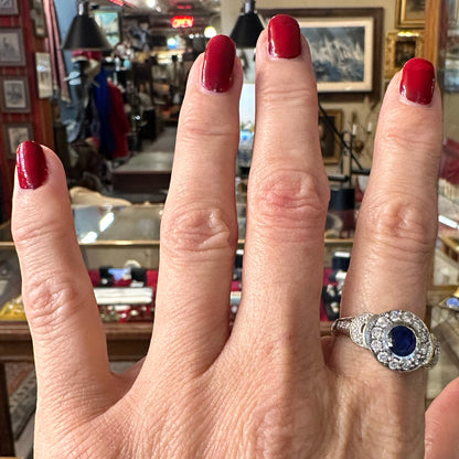 Vintage 18k Gold, Sapphire & Diamond Ring