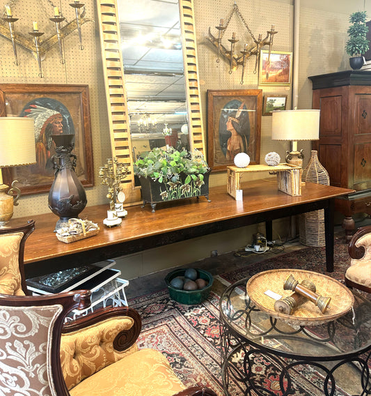 10ft Vintage Pine Farm Table - Seats 12