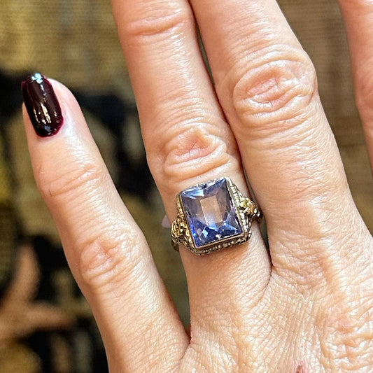 Art Deco Filigree 14k Pale Lavender Amethyst Ring