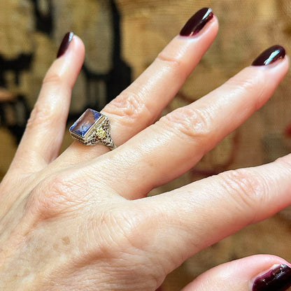 Art Deco Filigree 14k Pale Lavender Amethyst Ring