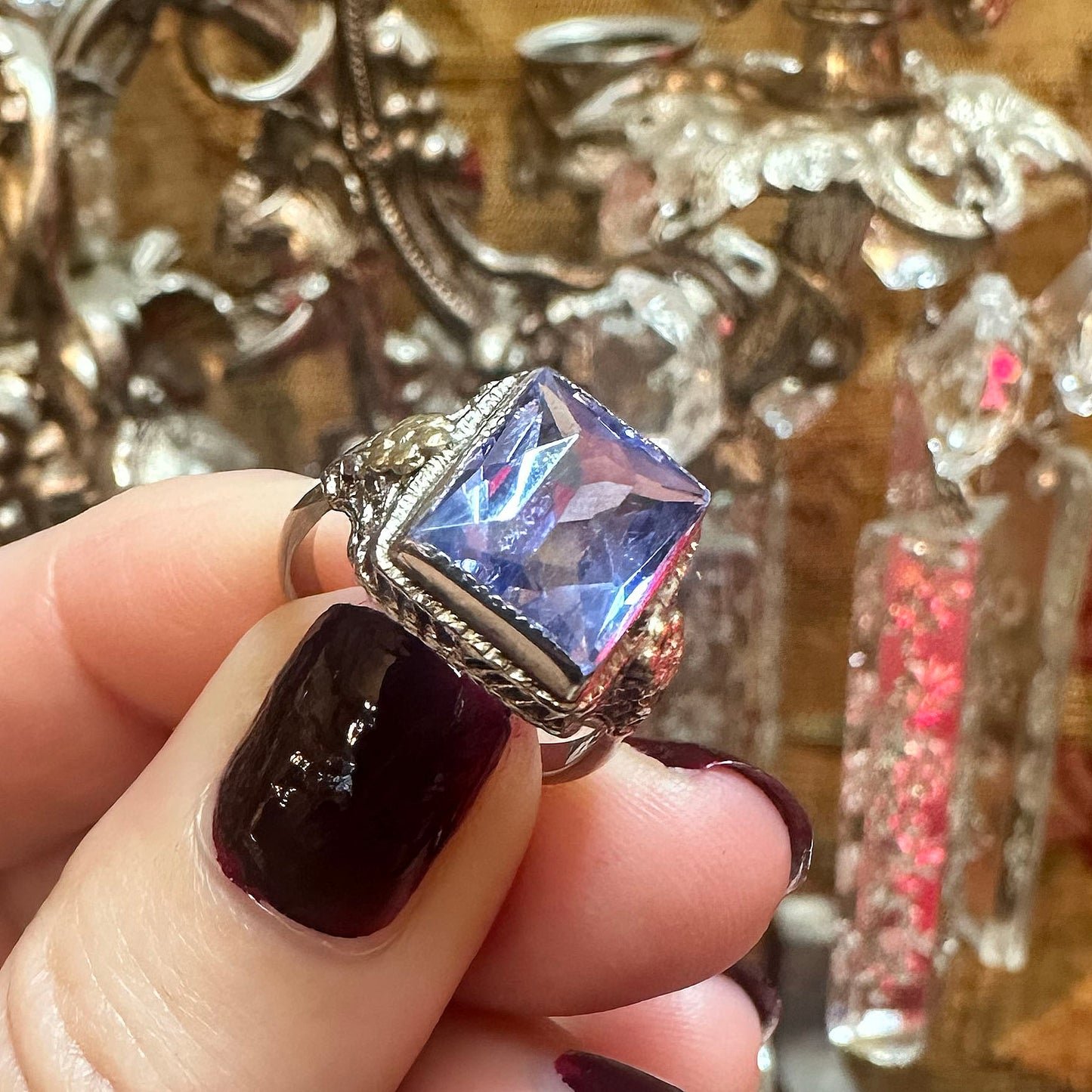 Art Deco Filigree 14k Pale Lavender Amethyst Ring