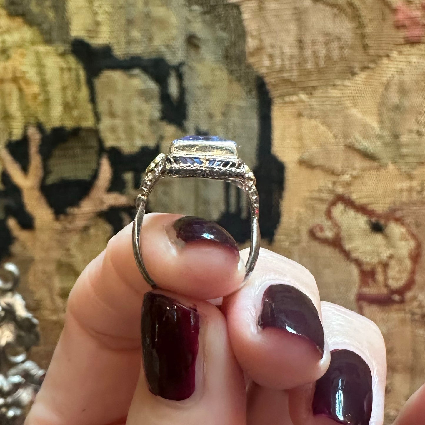 Art Deco Filigree 14k Pale Lavender Amethyst Ring