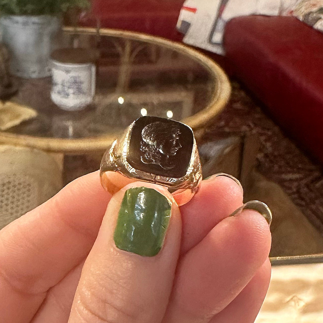 c.1890s 14k Gold Intaglio Ring